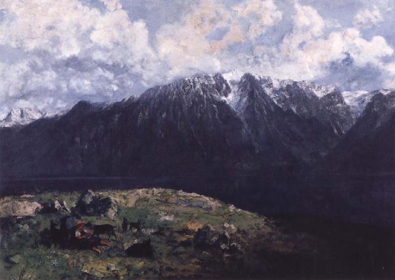 Gustave Courbet Panoramic View of the Alps oil painting image
